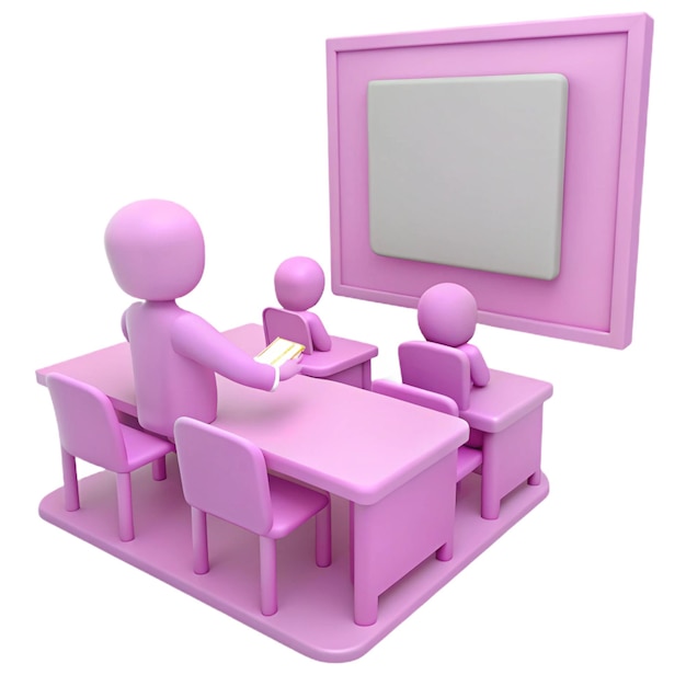 a pink figurine of people sitting at a table with a mirror on the back