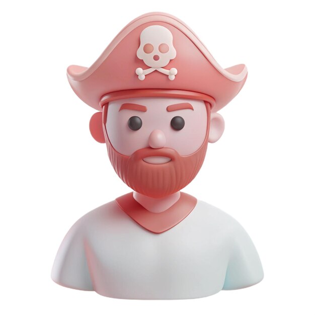 a pink figurine with a pink hat and a pink pirate hat