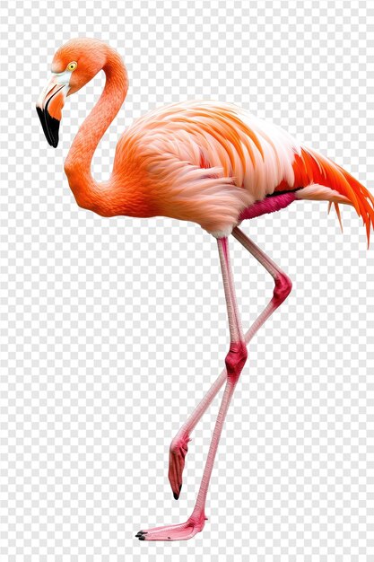 a pink flamingo with a white background