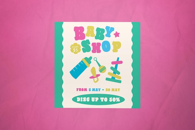 Pink Flat Design Baby Shop Instagram Post