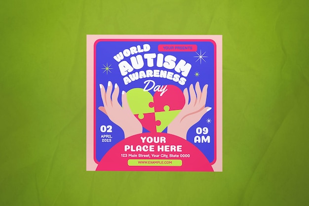 Pink Flat Design World Autism Awareness Instagram Post