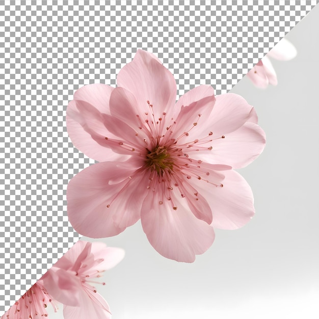 PSD a pink flower is shown with the background of a transparent object