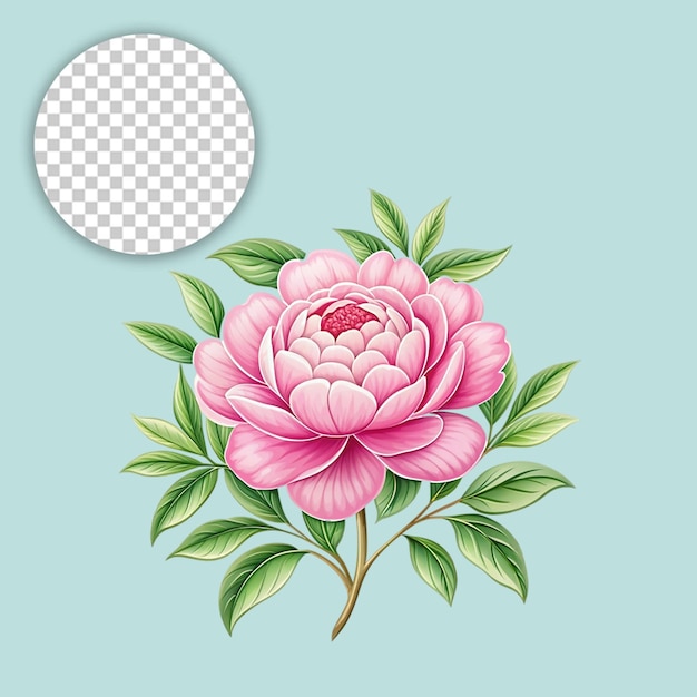 PSD pink flower on transparent background