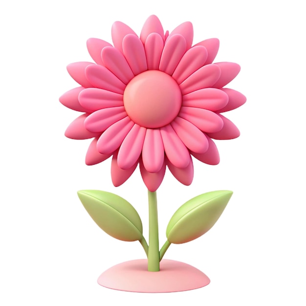 a pink flower with a pink center sits in a pink flower vase