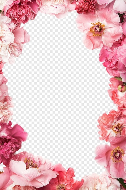 PSD pink flowers on a transparent background