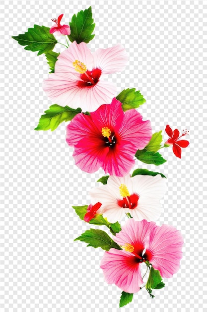 PSD pink flowers on a transparent background