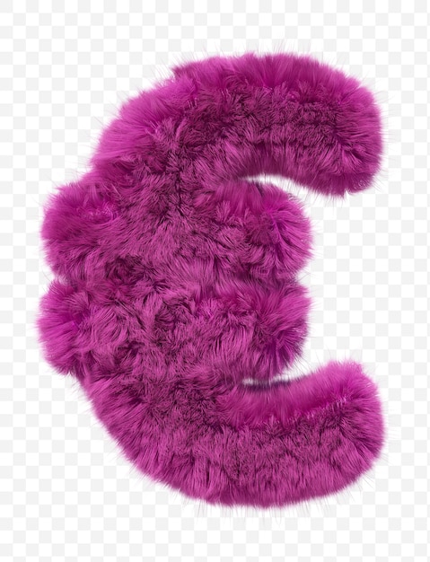 pink fur alphabet furry euro currency sign isolated  