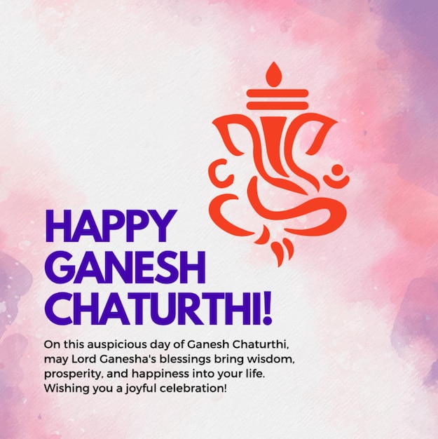 Pink Ganesh Chaturthi Greeting Instagram Post