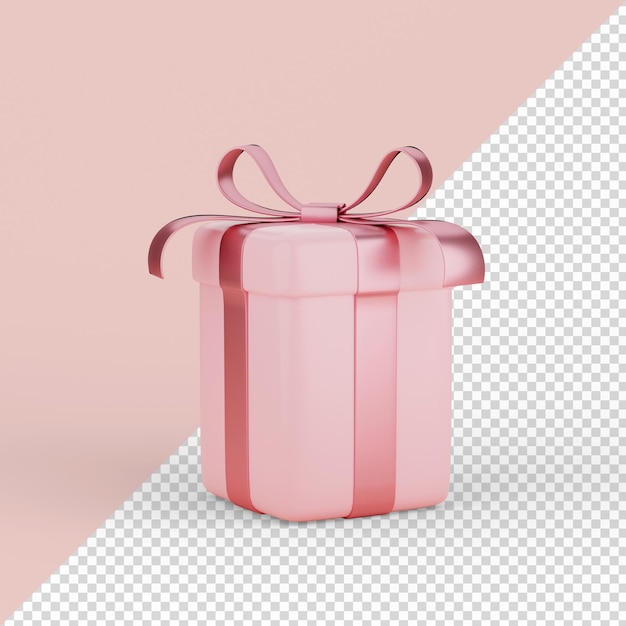 Pink gift box isolated 3d render