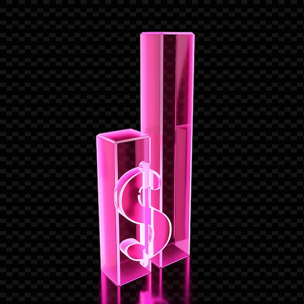 PSD a pink glass with a dollar sign on it