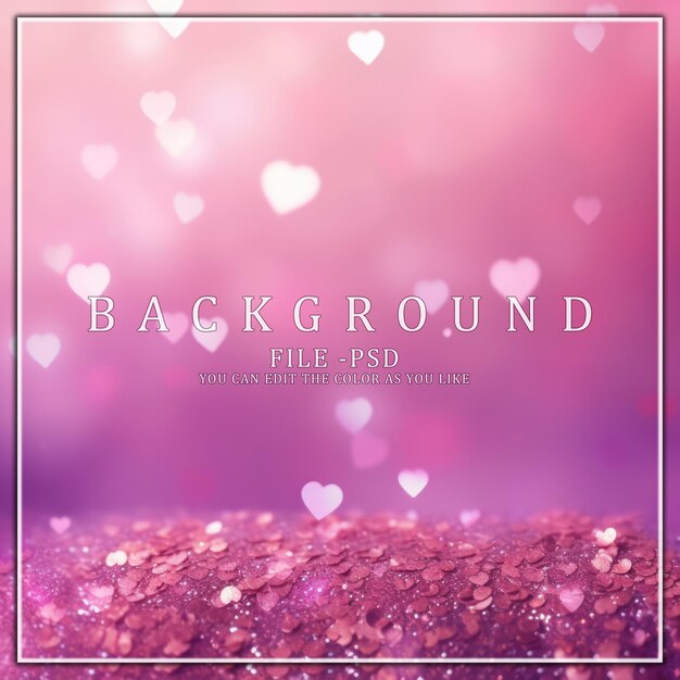 PSD pink glitter hearts background