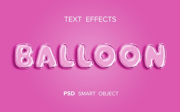 Pink Glossy Balloon Text Effect Graphic Resource