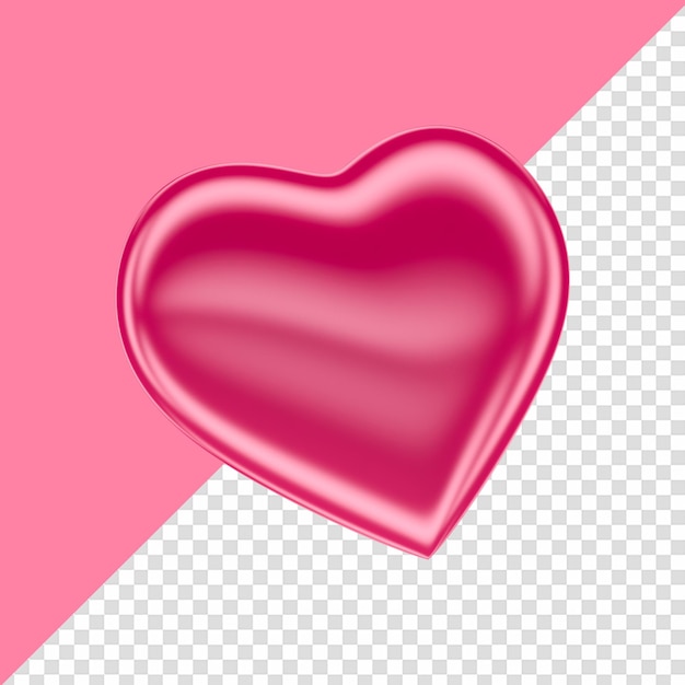 A pink heart on a pink and white background.