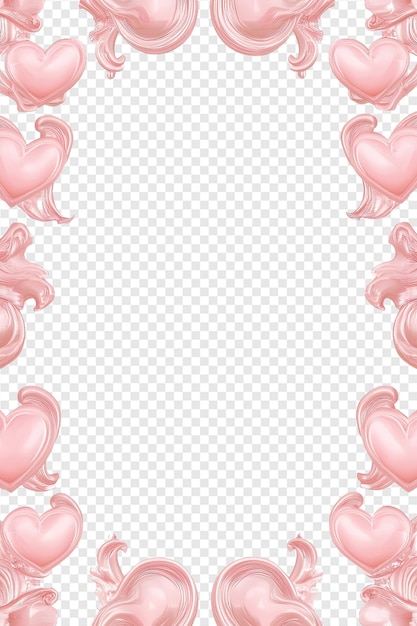 PSD pink hearts on a transparent background