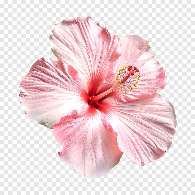 Pink hibiscus flower isolated on a transparent background