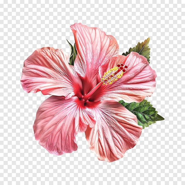 PSD pink hibiscus flower isolated on a transparent background