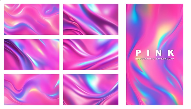 pink holographic Background set