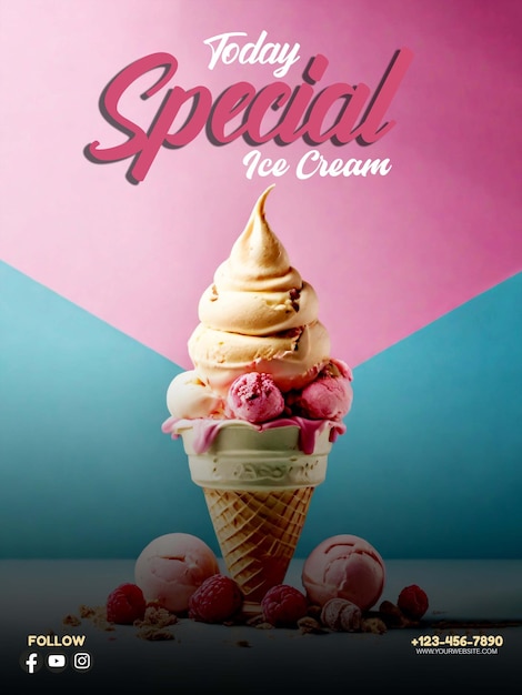 a pink ice cream cone with a pink background