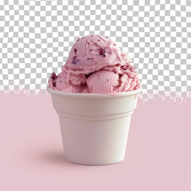 a pink ice cream container with a pink background with a white square pattern