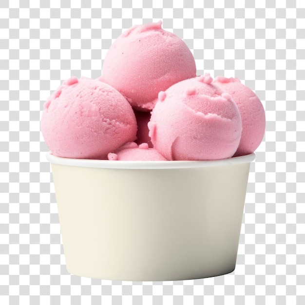 Pink ice cream scoops cup