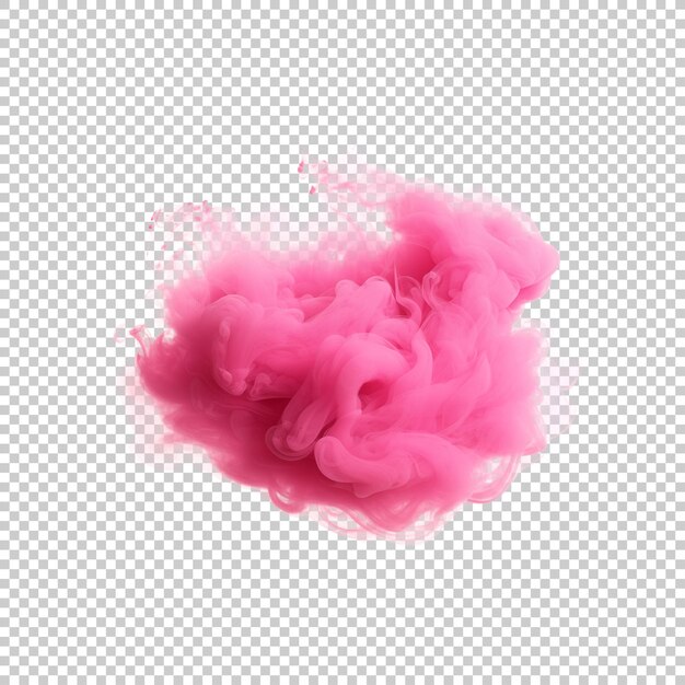 Pink ink cloud isolated on transparent background