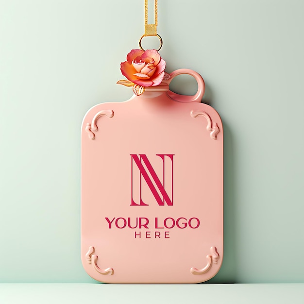 a pink label that says quot your logo quot on it