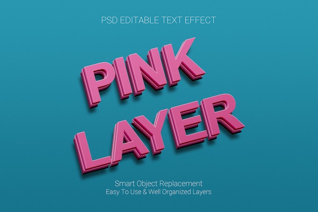 Pink layer text effect