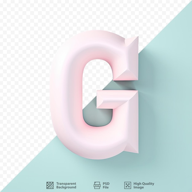 PSD a pink letter g that is on a blue background.