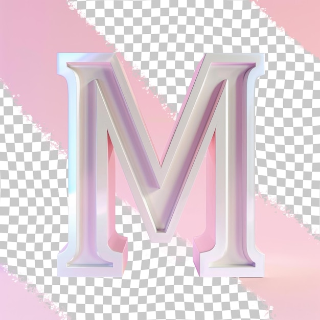 PSD a pink letter m is on the pink background