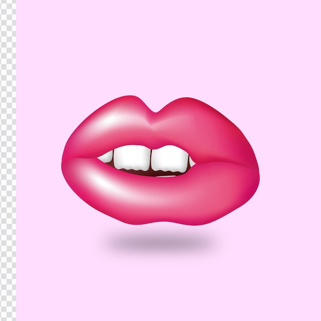 A pink lips with a pink lip and the word lips on a pink background.