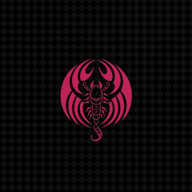 PSD a pink logo with a dragon on a black background