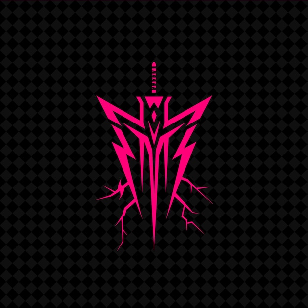 PSD a pink logo with the word  heavy metal  on it