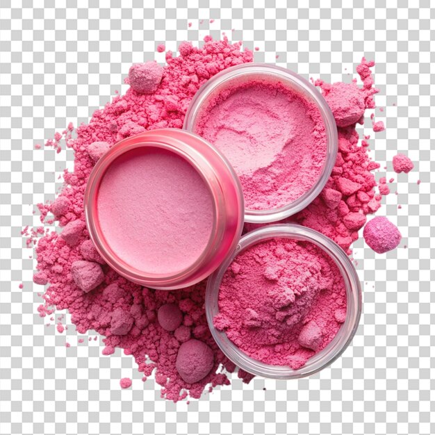 PSD pink makeup powders isolated on transparent background