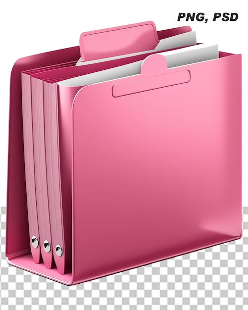 PSD a pink notebook with a book in the middle of it