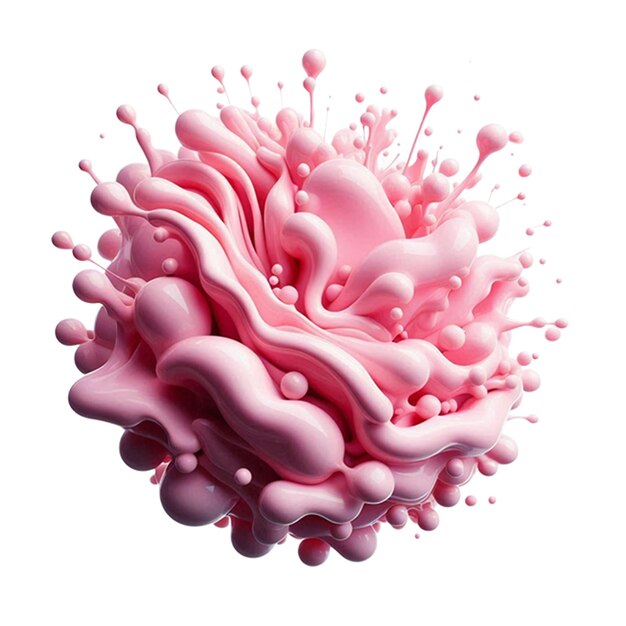 PSD pink paint liquid splash isolated on transparent background