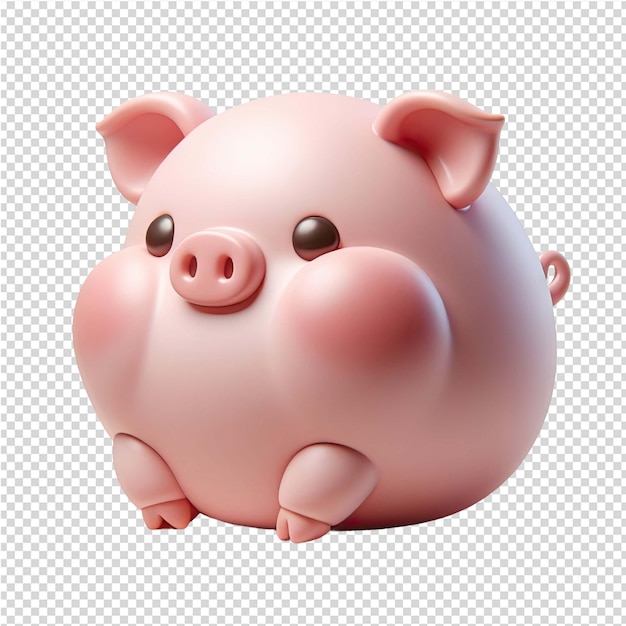 a pink pig with a pink heart on its face