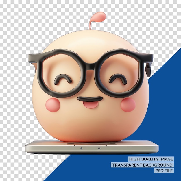 PSD a pink piggy bank with glasses on it and a mouse on a desk