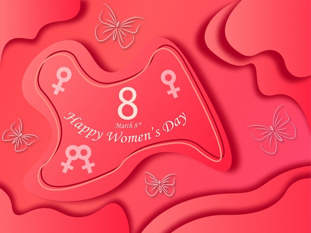 a pink poster for happy women days