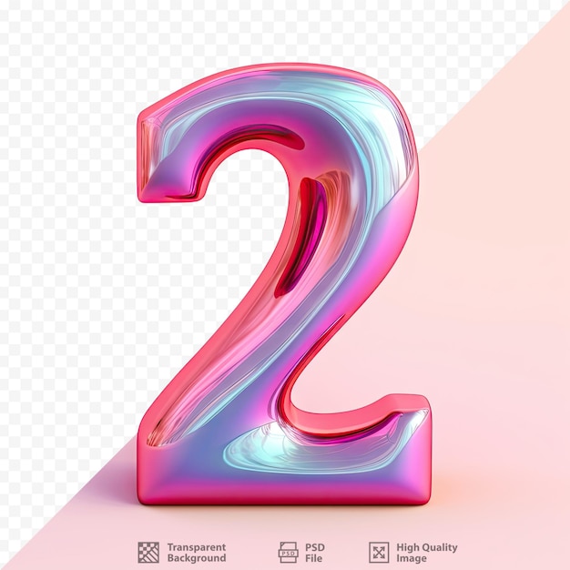 a pink and purple number 2 is on a transparent background.