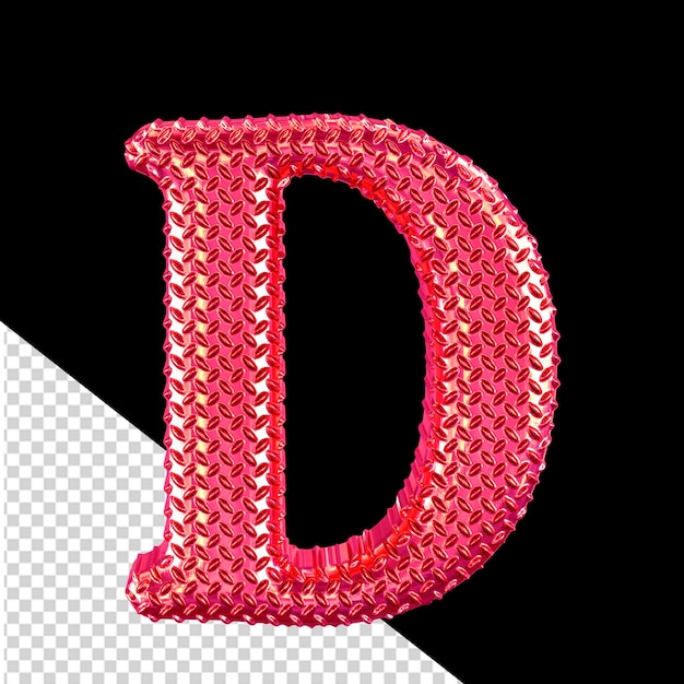 PSD pink ribbed symbol letter d