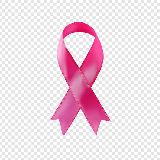 PSD pink ribbon symbol for breast cancer awareness on a transparent background