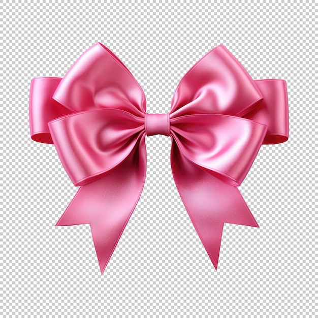 pink ribbons tied in a bow on white background professional photography