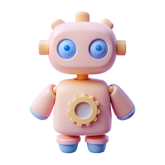 PSD a pink robot with blue eyes and a blue eye and a blue eye