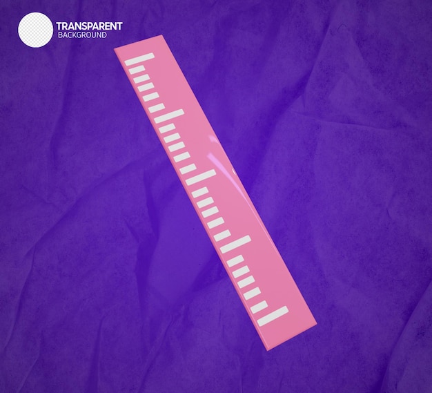 A pink ruler with the word " transparant " on it.