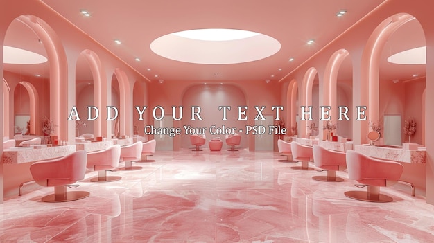 PSD pink salon interior