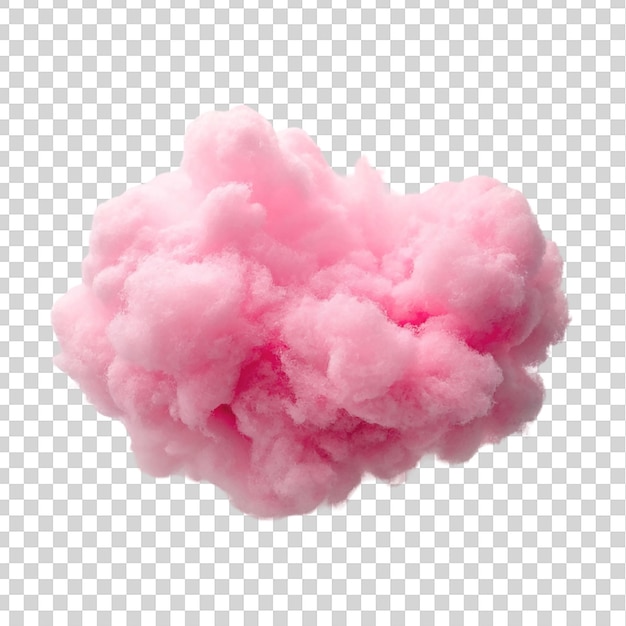 Pink smoke cloud isolated on transparent background