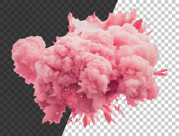 PSD pink smoke explosion cut out stock png