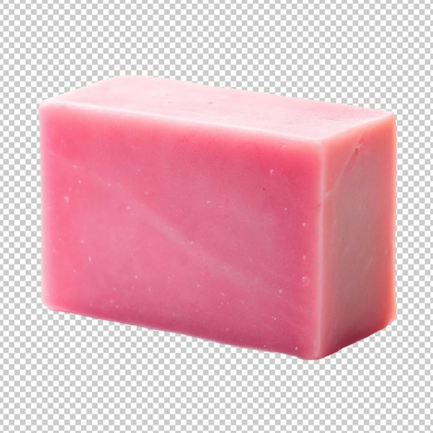 pink soap bar on transparent background