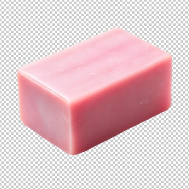 pink soap bar on transparent background