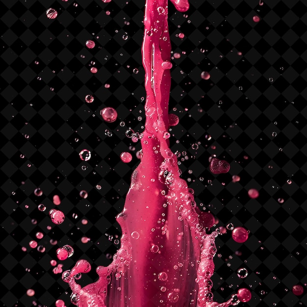 PSD a pink splash of water with pink and purple bubbles